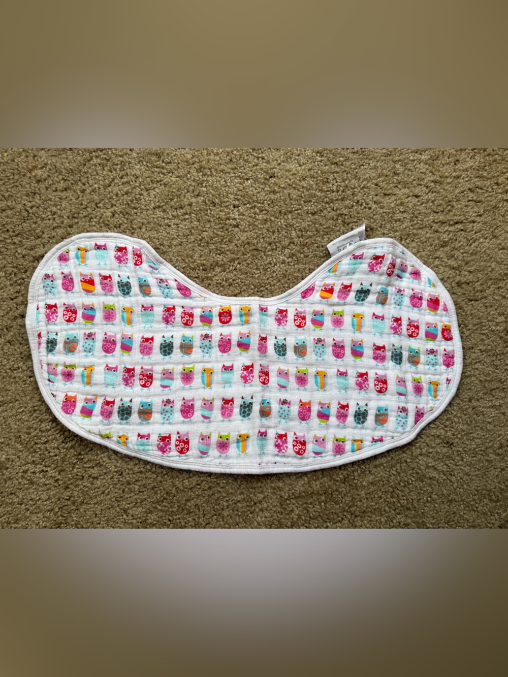 aden + anais Pink Owl Print Muslin Burp Cloth/ Bib